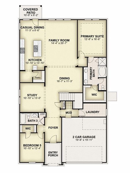 2D floor plan layout for the Hero by Rockwell Homes in Wildflower Ranch, Fort Worth, TX (Image 5). 2D floor plan layout for the Hero by Rockwell Homes in Wildflower Ranch, Fort Worth, TX (Image 5).