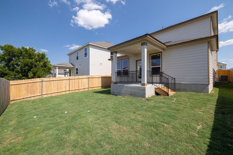 Exterior details and patio area of a home in Sonterra - Cool Water, Jarrell (Image 23).