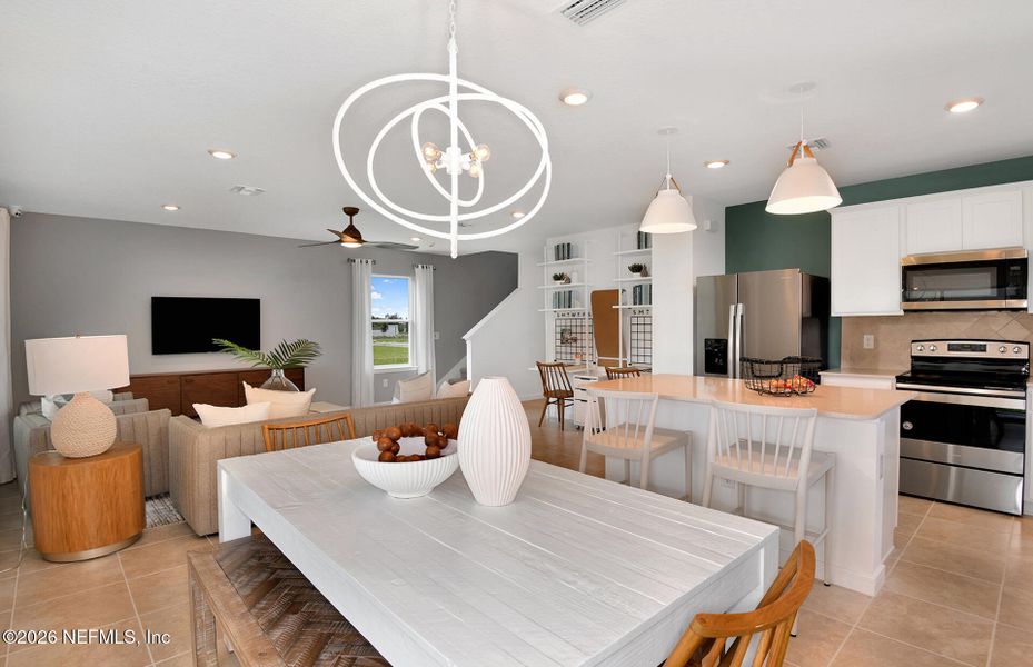 Furnished interior view inside a new home in Wells Landing, Jacksonville (Image 9).