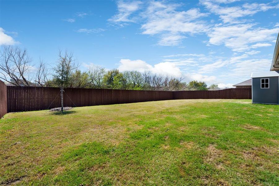 Small shed for storage or your lawn equipment.