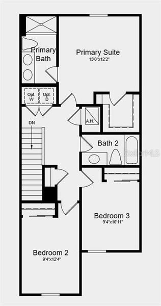 2D floor plan layout of this home in The Towns at Tiburon, Nokomis, FL (Image 3).