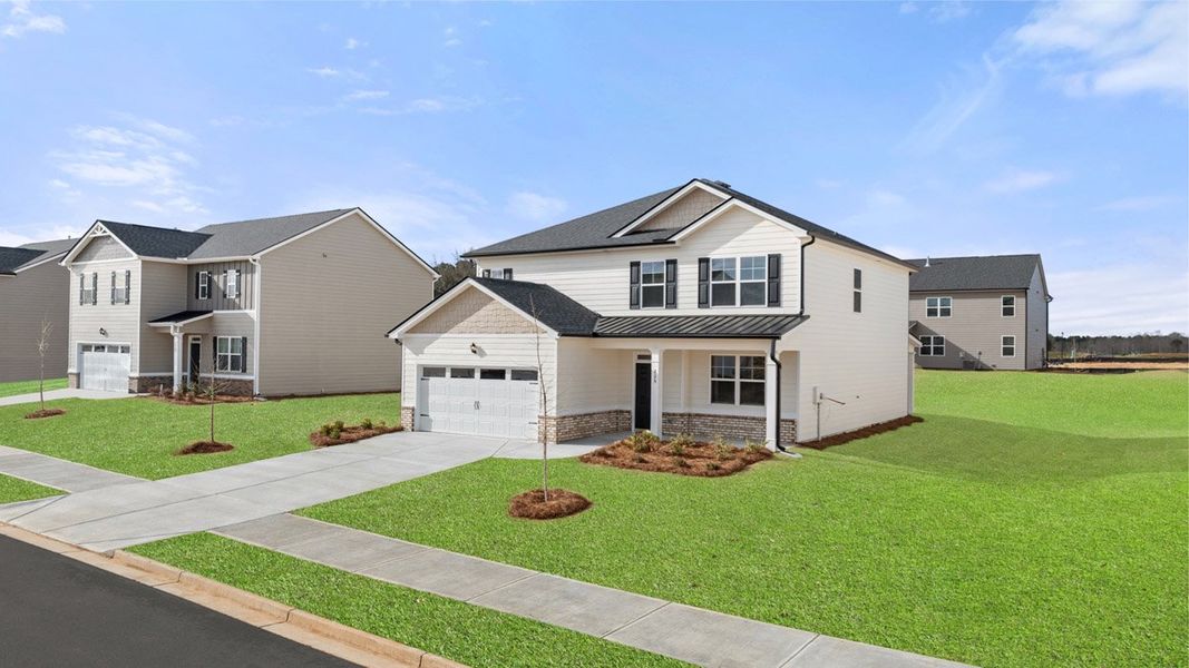 Front exterior of a new home in Estates at Deer Hollow, Grovetown, GA, highlighting curb appeal (Image 21).