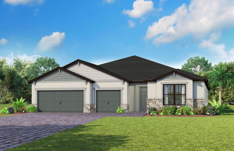Representative exterior photo of a completed home built from the Renown by Del Webb in Del Webb Naples, Ave Maria, FL (Image 20).