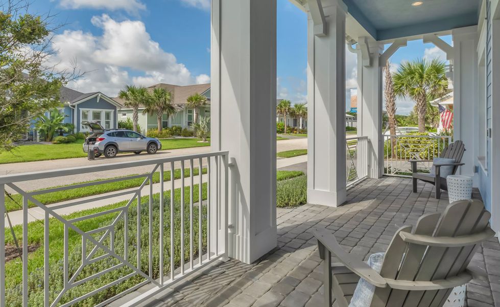 Exterior details and patio area of a home in Verona Oceanside, Ormond Beach (Image 3).