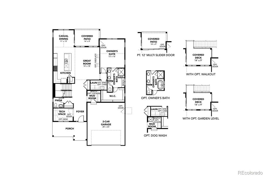 2D floor plan layout of this home in Dillon Pointe - Journey, Broomfield, CO (Image 4).