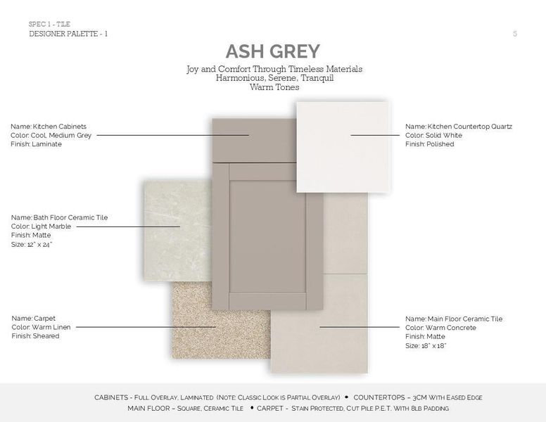 Loft Look Palette 1 Selection Sheet (*Artist rendering used for illustration purposes only.) Loft Look Palette 1 Selection Sheet (*Artist rendering used for illustration purposes only.)