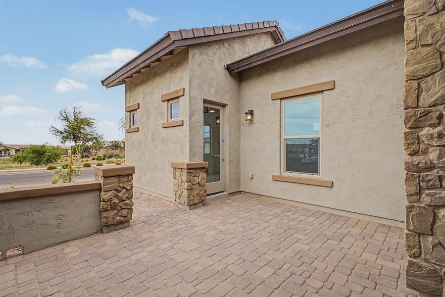 Exterior details and patio area of a home in Bellero Estates, Queen Creek (Image 2). Exterior details and patio area of a home in Bellero Estates, Queen Creek (Image 2).