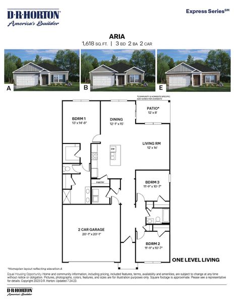 2D floor plan layout for the Aria by D.R. Horton in Waverly Place, Linwood, NC (Image 3). 2D floor plan layout for the Aria by D.R. Horton in Waverly Place, Linwood, NC (Image 3).