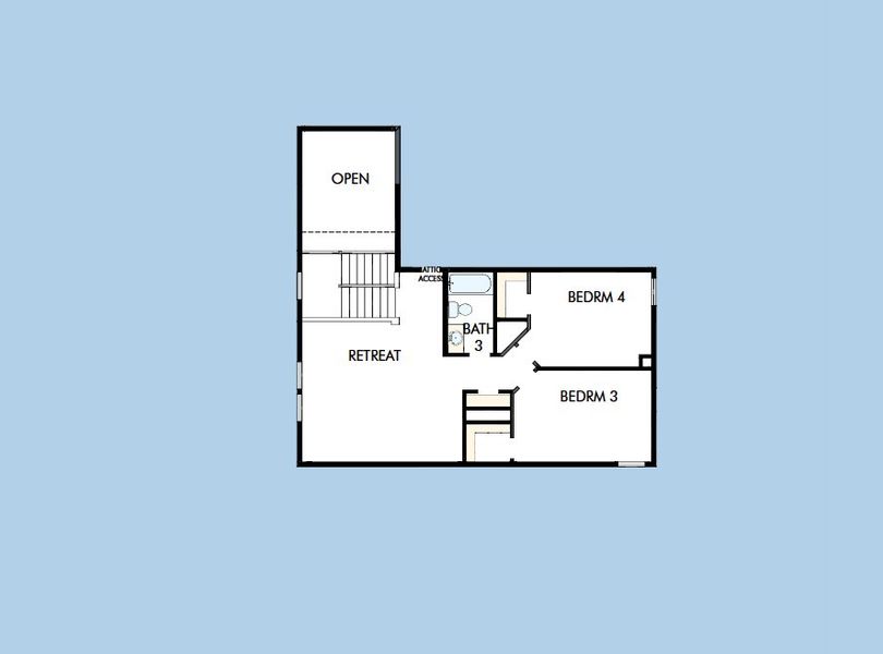 2D floor plan layout for the The Lavender by David Weekley Homes in Emerald Heights at Bridgeland Central – 50’ Front, Cypress, TX (Image 4).