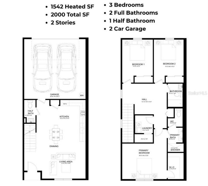 2D floor plan layout of this home in , Davenport, FL (Image 1). 2D floor plan layout of this home in , Davenport, FL (Image 1).