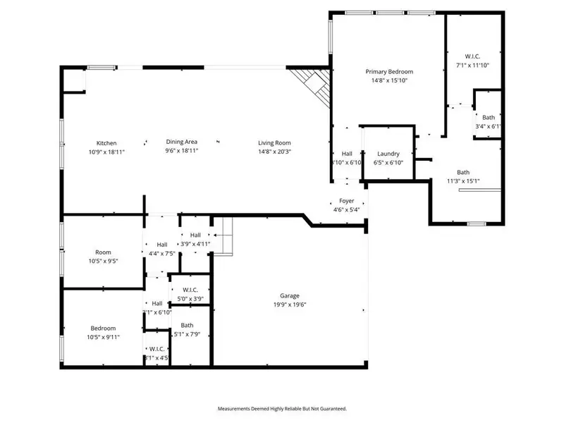 2D floor plan layout of this home in Elements at Viridian - Garden Series, Arlington, TX (Image 4).