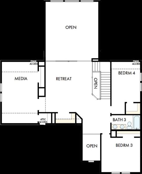 2D floor plan layout of this home in The Ridge at Northlake, Northlake, TX (Image 6).