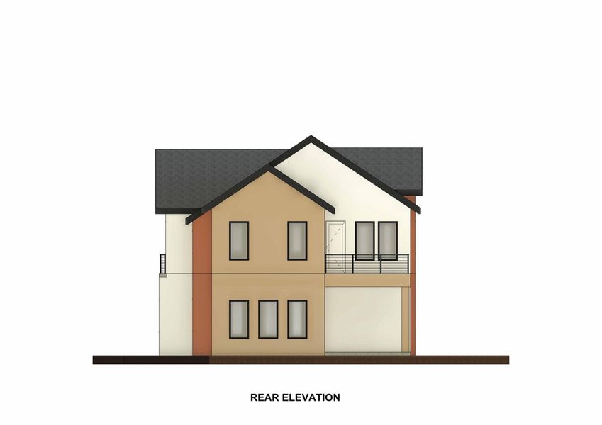 Architectural Drawing. Illustrating the rear elevation of the property