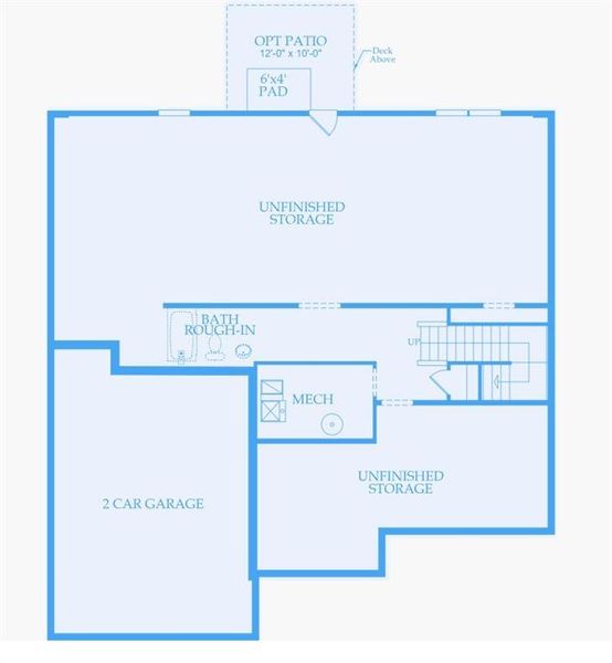 2D floor plan layout of this home in Sierra Creek, Hoschton, GA (Image 3).