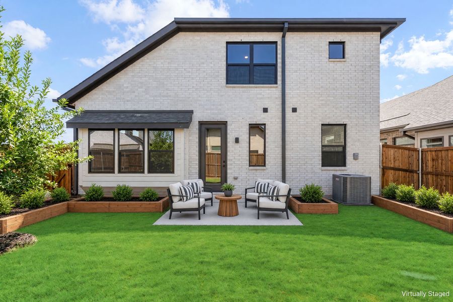 Exterior details and patio area of a home in Willow Grove Single-Family Homes, Melissa (Image 29).