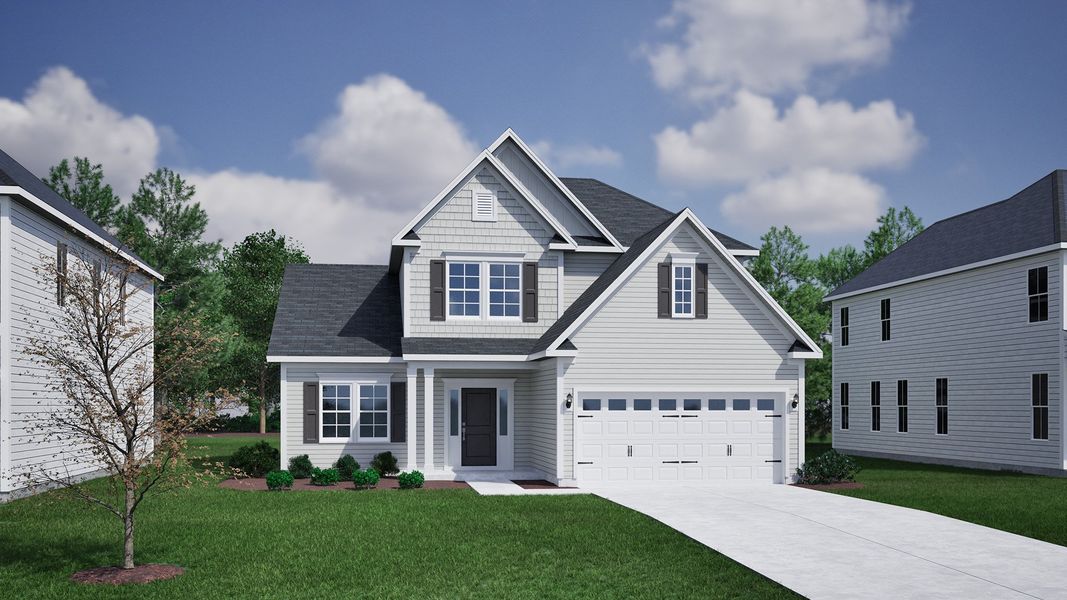 Representative exterior photo of a completed home built from the Nantahala II - Vanguard Collection by Mungo Homes in Scotts Hill Village, Wilmington, NC (Image 14).