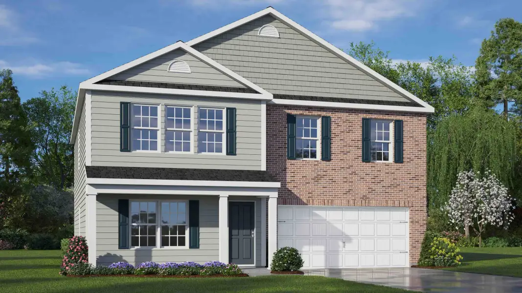 Representative exterior photo of a completed home built from the Kyle by D.R. Horton in Madison Gardens, Lexington, NC (Image 15).