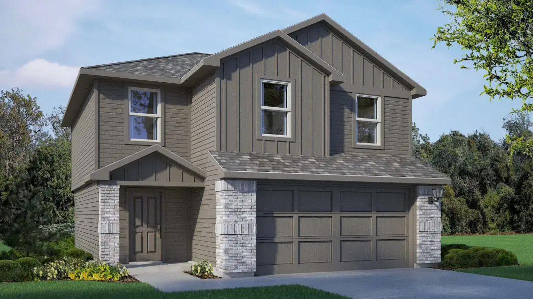 Representative exterior photo of a completed home built from the Davis by D.R. Horton in Somerset, Hillsboro, TX (Image 14).