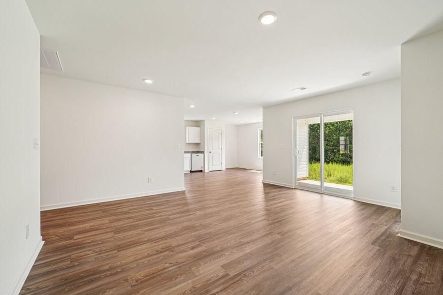 A large empty room. A large empty room.