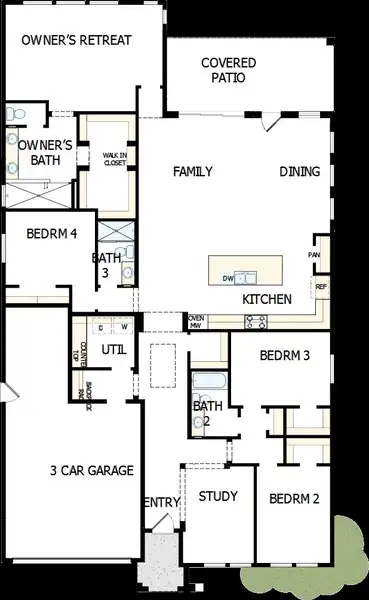 2D floor plan layout of this home in Alston at Soleo, San Tan Valley, AZ (Image 1).