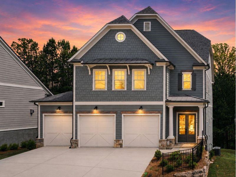 Front exterior of a new home in , Canton, GA, highlighting curb appeal (Image 2). Front exterior of a new home in , Canton, GA, highlighting curb appeal (Image 2).