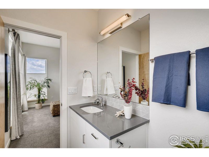 Primary Bathroom. Photos are of the model home.