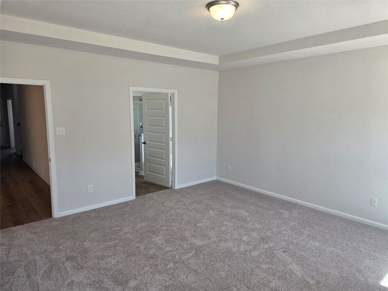 The Shetland III- Primary Suite (Tray ceiling not included). Home under construction, photo used for illustrative purposes only, colors and options will vary.