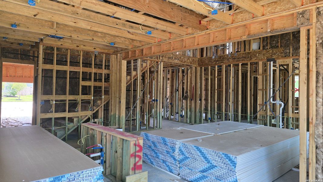 In-progress construction of a new home in Village at Three Oaks, Seguin, TX (Image 13).