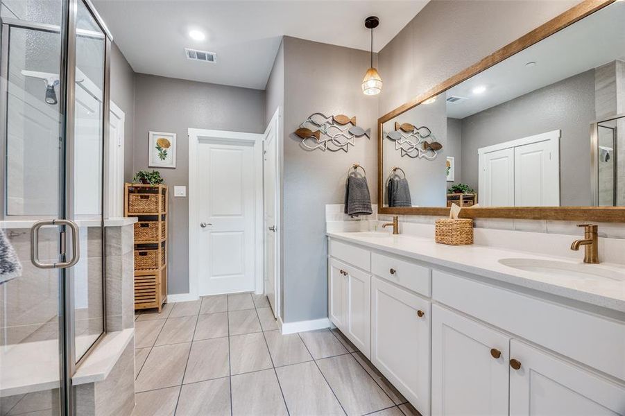 Primary Bathroom with Double Sinks, Separate Shower
