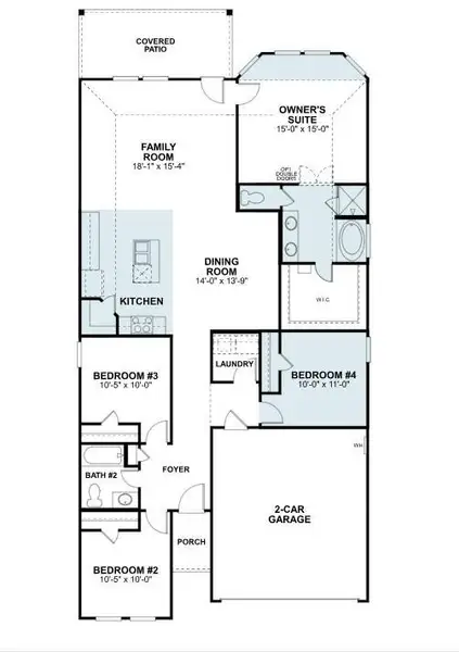 2D floor plan layout of this home in Moran Ranch, Willis, TX (Image 4).