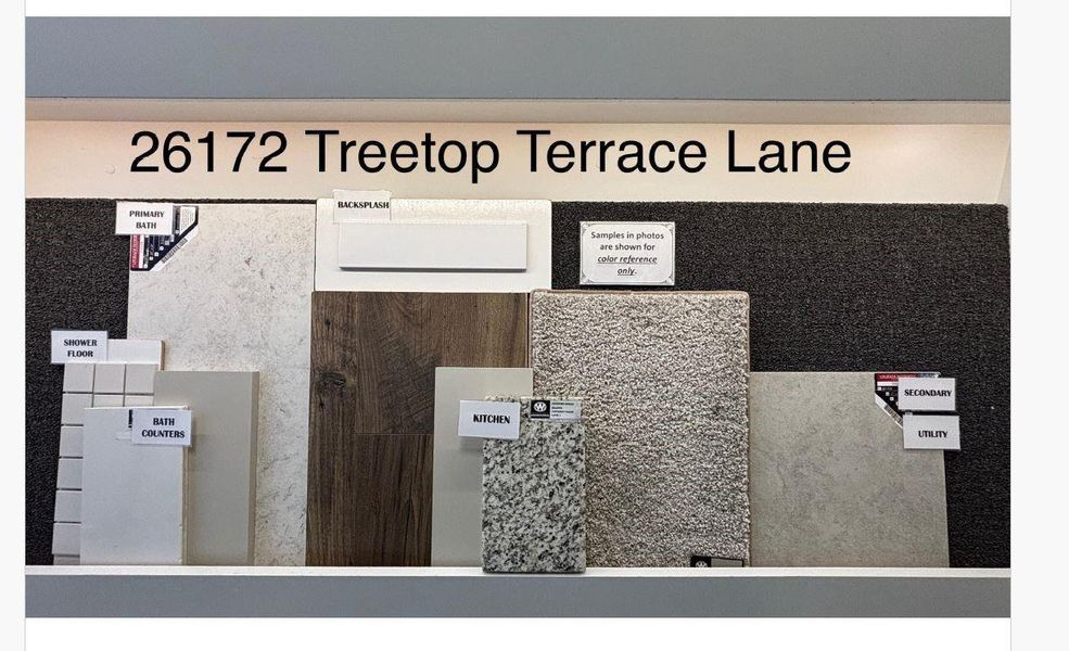 Sample of building materials used in homes in Wildtree, Magnolia (Image 5). Sample of building materials used in homes in Wildtree, Magnolia (Image 5).