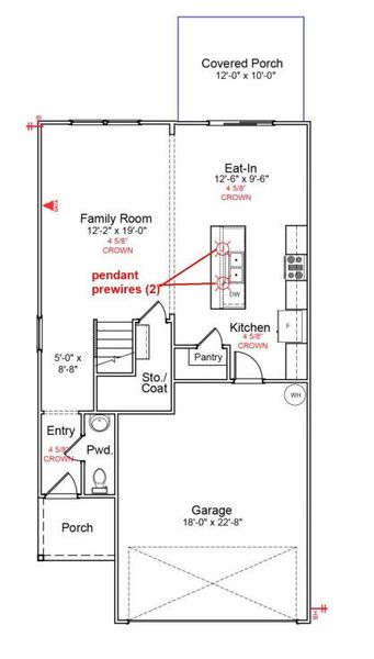 2D floor plan layout of this home in Central Creek, Goose Creek, SC (Image 5).