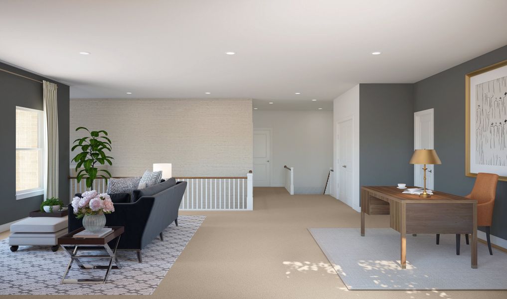 Loft with plush carpeting Loft with plush carpeting