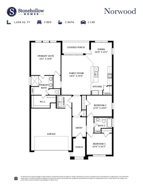 2D floor plan layout for the Norwood by Stonehollow Homes in Heritage Grove, Blue Ridge, TX (Image 4). 2D floor plan layout for the Norwood by Stonehollow Homes in Heritage Grove, Blue Ridge, TX (Image 4).