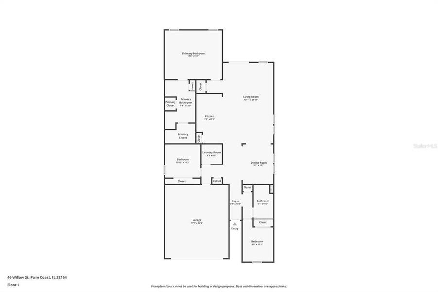 2D floor plan layout of this home in , Palm Coast, FL (Image 3).