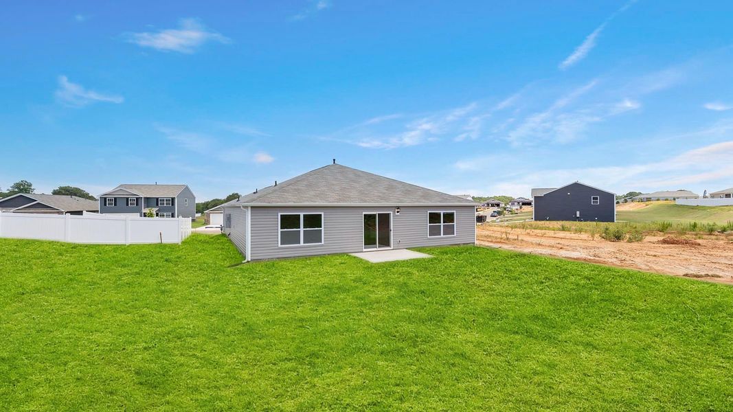 Exterior details and patio area of a home in Lightwood Cottages, Moore (Image 3).