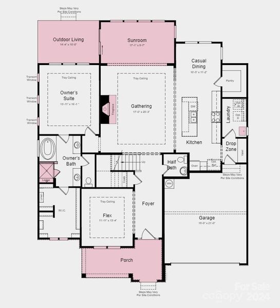 Structural options added include: fireplace, sunroom, ledge in owner's shower.