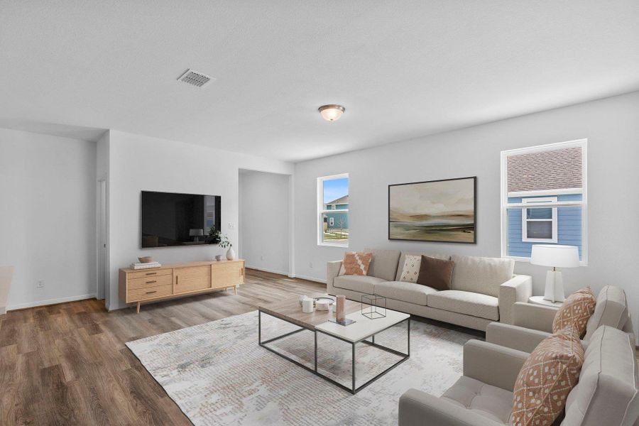 Open Concept Family Room - Virtually Staged