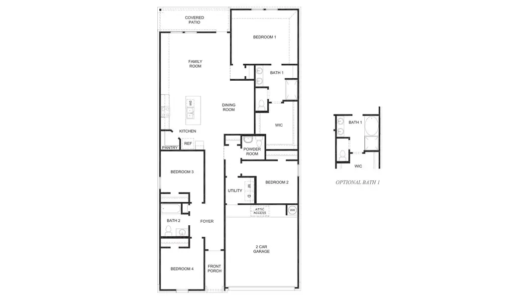 2D floor plan layout for the Harris by D.R. Horton in Marlow Lake, Texas City, TX (Image 3).