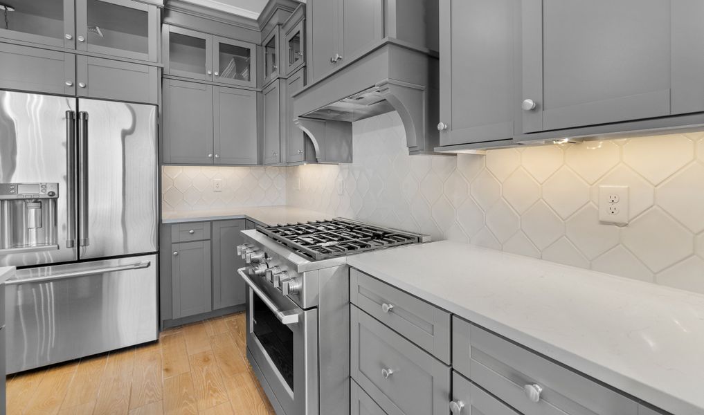 Kitchen with stainless steel appliances