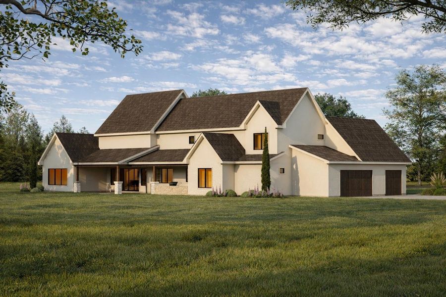 Rendering of rear elevation. Rendering of rear elevation.