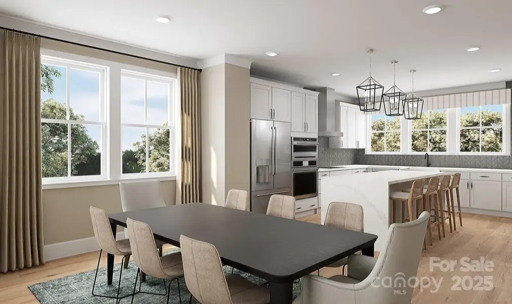Seamlessly connected dining and kitchen.*Virtual Renderings | Actual Finishes and Structural Selections May Vary. Seamlessly connected dining and kitchen.*Virtual Renderings | Actual Finishes and Structural Selections May Vary.