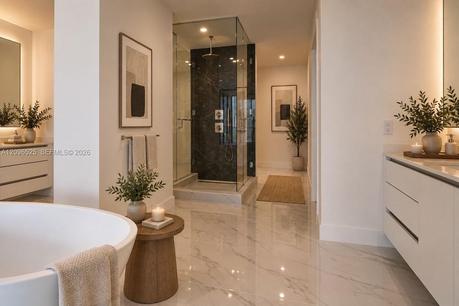 Furnished interior view inside a new home in Aria Reserve, Miami (Image 6).
