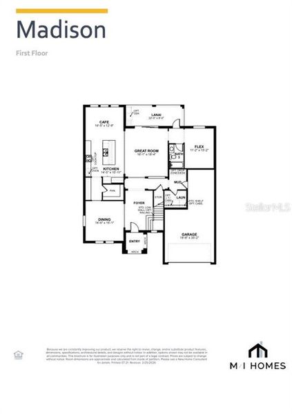 2D floor plan layout of this home in Creeks Edge at Twin Rivers, Parrish, FL (Image 3).