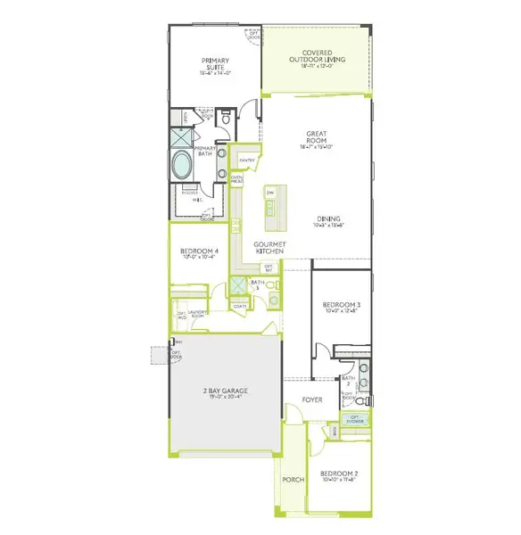 2D floor plan layout of this home in Waterston Central, Gilbert, AZ (Image 4).