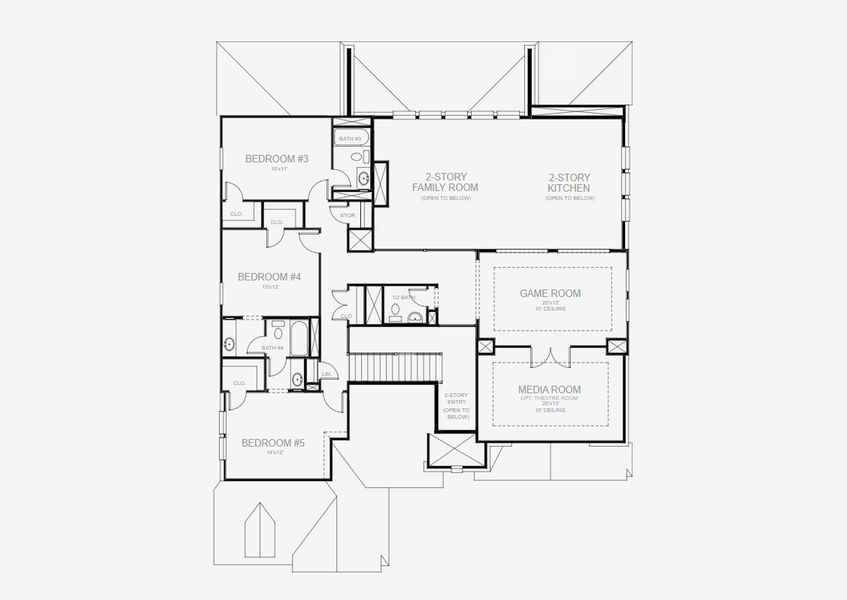 2D floor plan layout of this home in Terraces 82'/100', Rockwall, TX (Image 4).