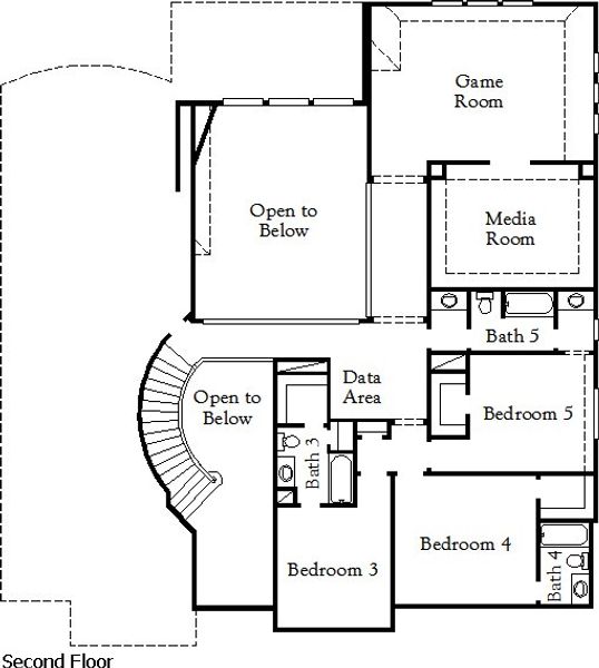 2D floor plan layout of this home in Dunham Pointe, Cypress, TX (Image 3).