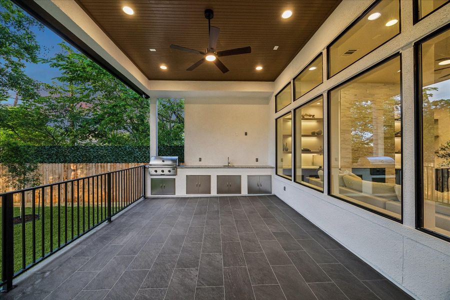 Exterior details and patio area of a home in , Bellaire (Image 25).
