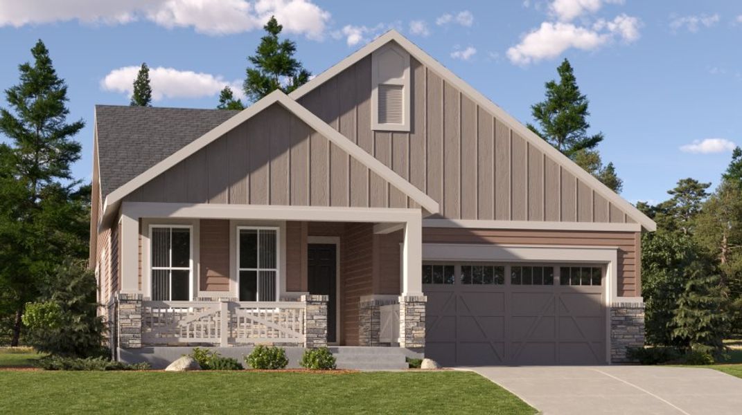 Farmhouse home exterior rendering