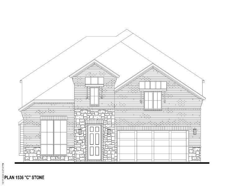 Plan 536 Elevation C w/ Stone